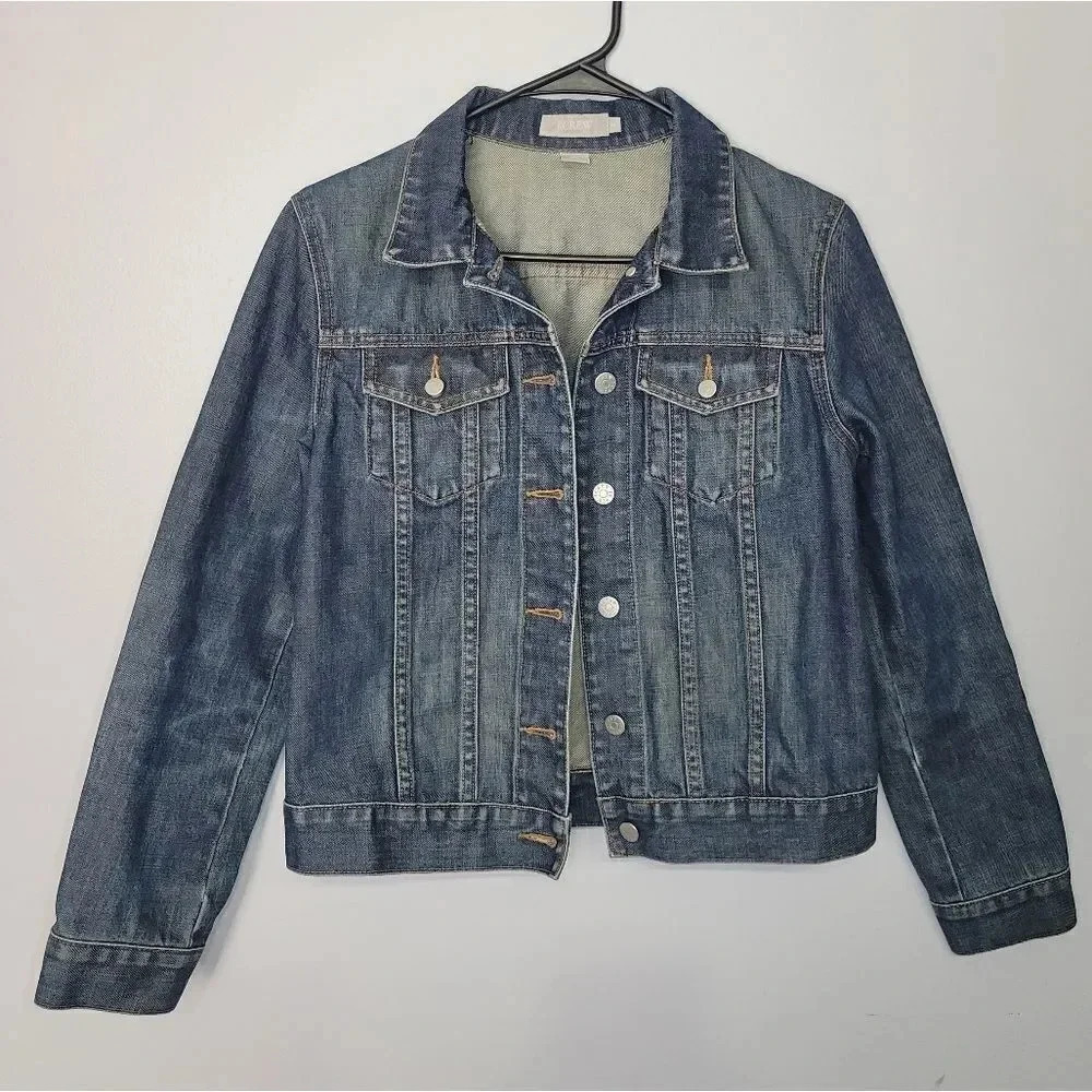 J crew blue Denim Jean Long Sleeve Button Casual‎ Jacket